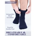 thumbnail image 6 of Hugh Ugoli Men's Cotton Diabetic Ankle Socks, Wide & Loose and Stretchy, Seamless Toe, Non Binding Top, Semi Cushion, 3 Pairs, Melange Grey/M.Beige/Navy Blue, Shoe Size: 8-11, 6 of 7