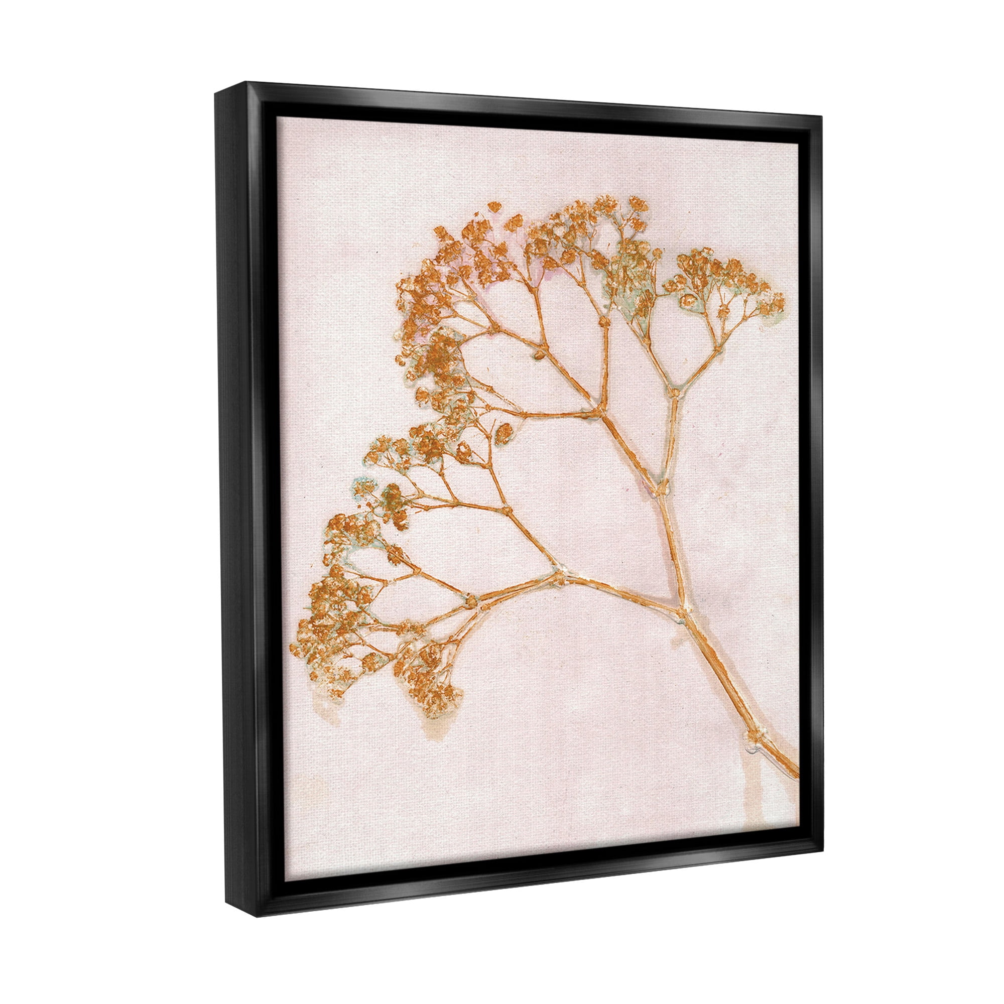 Stupell Industries Cottage Botanical Branches Botanical & Floral Painting Black Floater Framed Canvas Art Print Wall Art, 17 x 21