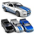 thumbnail image 2 of Coche de juguete Roku Nissan GT-R R34 modelo de aleación 1:36 para niños, 2 of 5