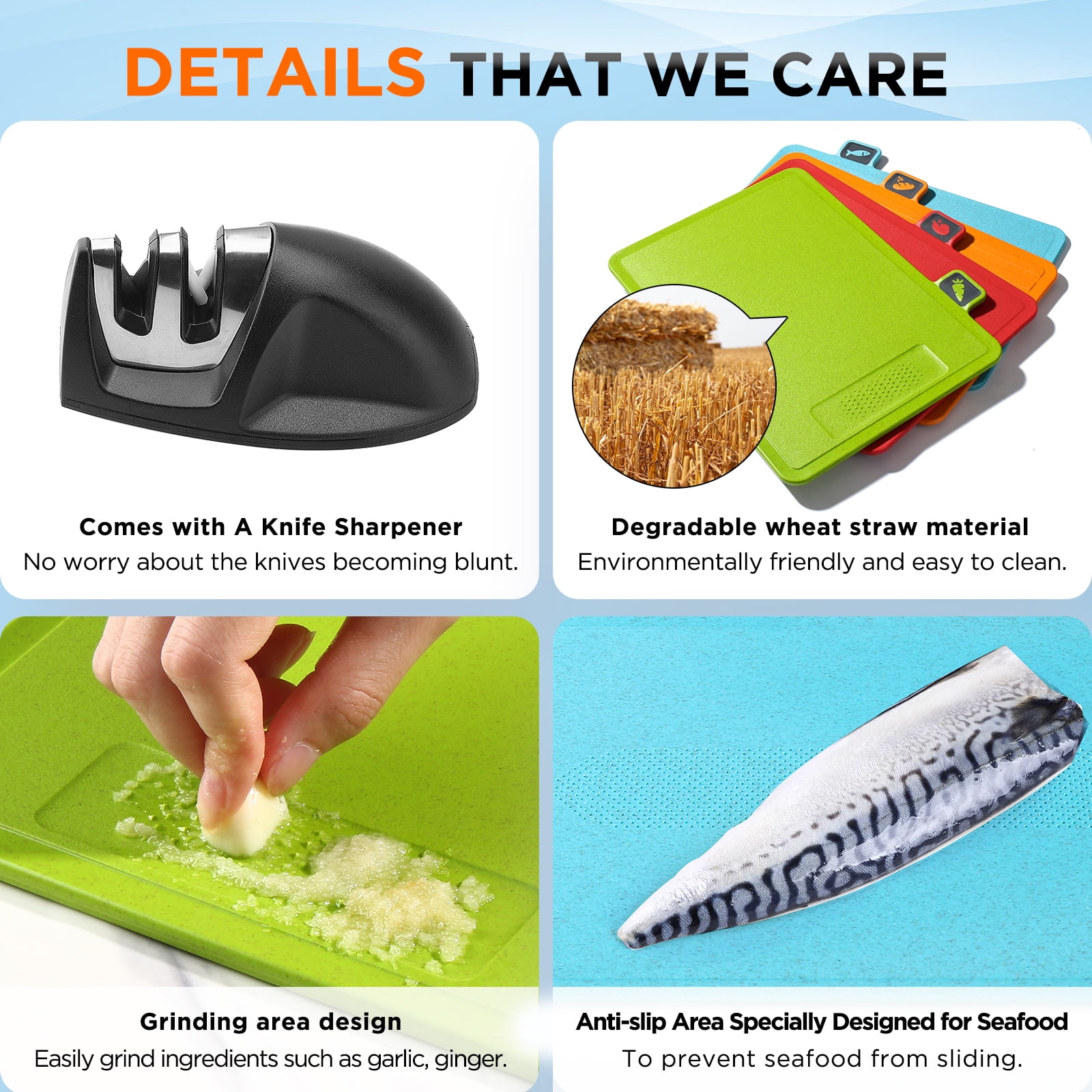 Smart Cutting Board & Knife Set Self Cleaning Sterilizer Drying Board  Organizer