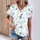 thumbnail image 1 of Fiudx Liquidación de Ahorros de Verano Top Informal de Primavera y Verano de Manga Corta con Cuello En V para Mujer, 1 of 6