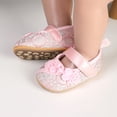 thumbnail image 2 of Tigivemen Flower Girl Dress Shoes Infant Baby Mary Jane Flats with Non Slip Bow Cirb Shoe for Newborn Red Size 3, 2 of 7