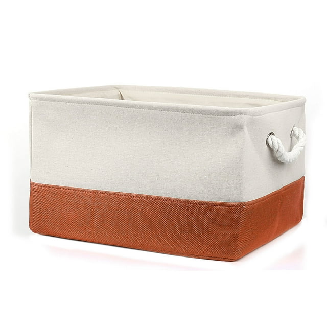 Panier à Linge pour la Maison à Deux Poignées Panier à Jouets Contenant de Rangement Sac Orange Taille g
