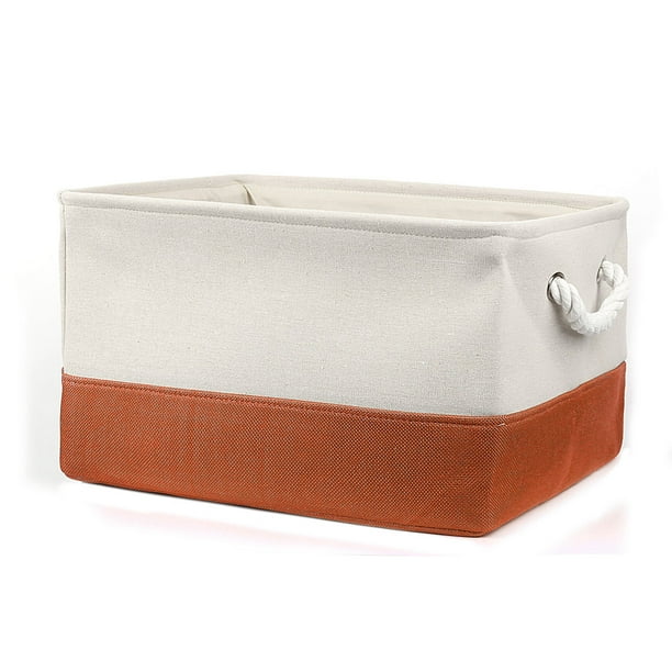 Contenedor de Almacenamiento Unique Bargains de tela con asas de Doble Tamaño L color naranja