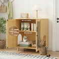 thumbnail image 3 of NARTRU Cat Wooden Litter Box Enclosure with Scratching Doors for Cat Litter Boxes, Natural, 3 of 8