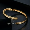 thumbnail image 6 of 585 Rose Gold CZ Bridal Party Jewelry Cross Open Cuff Bracelet Bangle Ring Set, 6 of 9