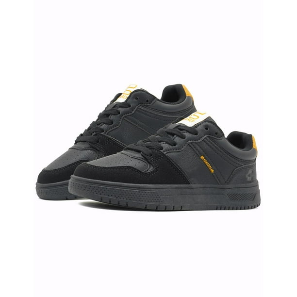Tenis Charly Caballero Antiderrapante Casual Negro/Camel 23.5