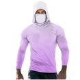 thumbnail image 2 of Puntoco Men Long Sleeve Shirt Men’s UPF 50+ Hoodie Shirt with Mask Long Sleeve Permanent UV Sun Protection Neck Gaiter Performance T for Outdoor Purple M(M), 2 of 5
