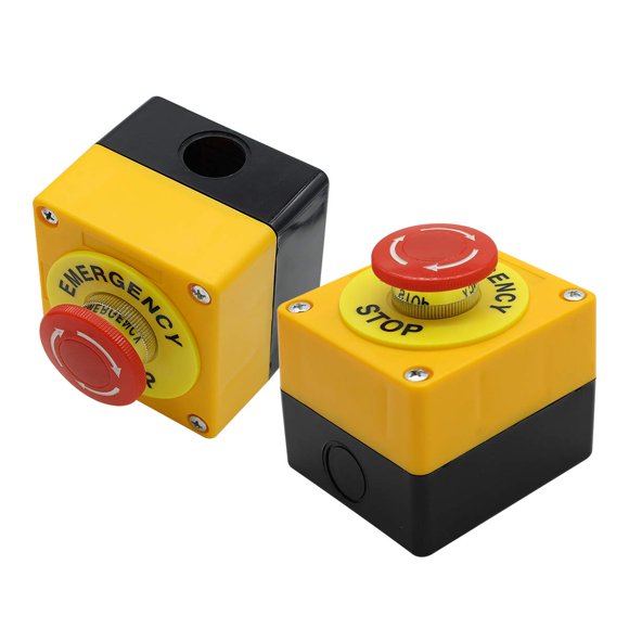 Nxtop Push Button Station, 660V 10A 2 Position 1NO 1NC Momentary Emergency Stop Push Button Switch 40mm Red Mushroom Cap 2PCS