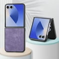 thumbnail image 7 of Allytechgroup Slim Case for Samsung Galaxy Z Flip 7, PU Leather Support Wireless Charging Rugged Heavy Duty Durable Cover Case Shockproof Protective Bumper for Samsung Galaxy Z Flip 7, Purple, 7 of 7