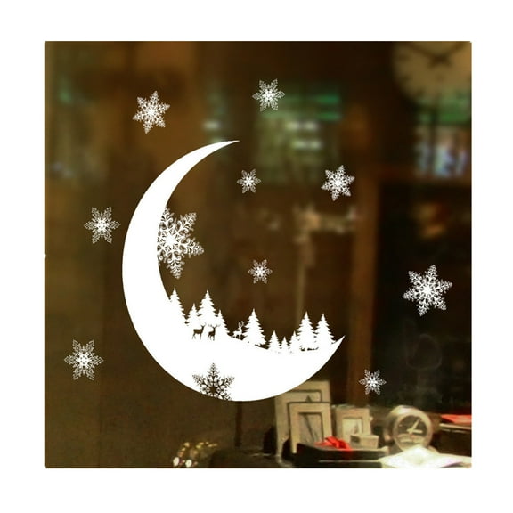 Snow Month Electrostatic Wall Sticker Window Glass Christmas DIY Stickers Home Decals Christmas Decoration New Year Wallpaper, 10*14"