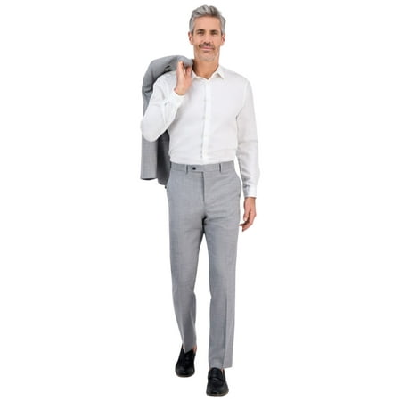 Tallia Mens Classic fit Dress Pants 32 / 30 Light Grey Solid