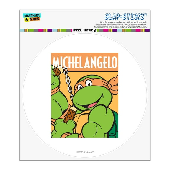 Teenage Mutant Ninja Turtles Michelangelo Automotive Car Window Locker Circle Bumper Sticker