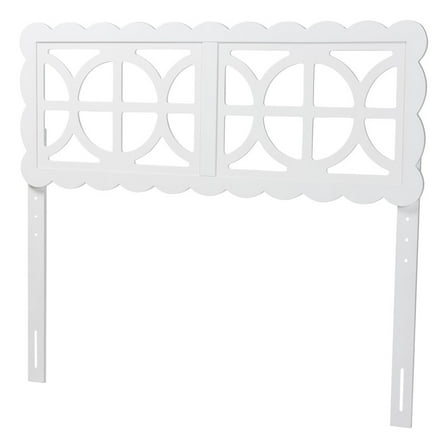 Baxton Studio Nansen Wood Headboard with Scalloped Frame Full White