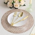 thumbnail image 6 of Efavormart 6 Pack | 13" Wheat Woven Rattan Design Disposable Serving Trays, Round Paper Charger Plates, 6 of 11