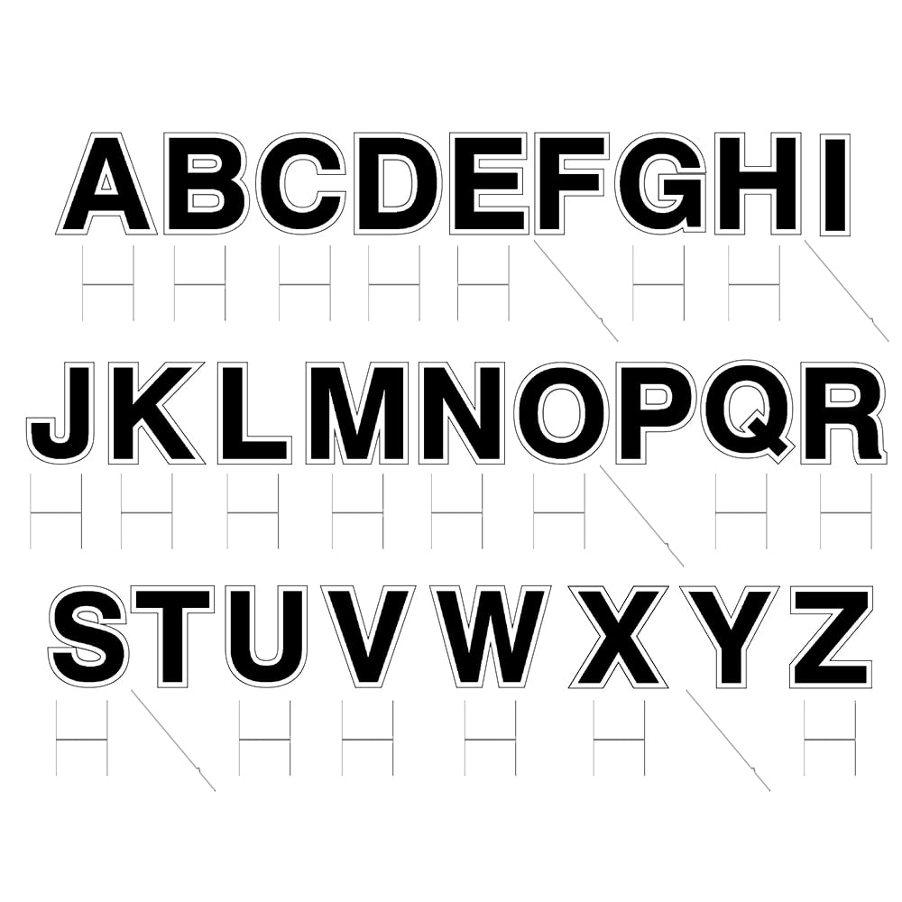 Vispronet Alphabet Yard Letter Sign Set – Includes All Letters – 26pcs Total – Includes One of Each Letter in Alphabet A-Z – Weather-Resistant Corrugated Plastic (Black)