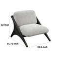 thumbnail image 5 of Sia 36 Inch Accent Chair, White Polyester Upholstery, Black Solid Ash Wood, 5 of 5