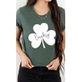thumbnail image 2 of Lucky Clover White Shamrock Graphic Tee T-Shirt, 2 of 7