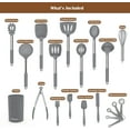 thumbnail image 2 of MUSENTIAL 20-Piece Kitchen Utensil Set with Holder, BPA-Free Silicone and Stainless Steel Handle, Non-Stick and Heat Resistant Cooking Spatula Utensil Set (Gray/Silver), 2 of 7