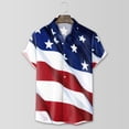 thumbnail image 4 of Bjutir Usa Shirt Men American Flag Star Print 3D Printed Casual T Shirts Lapel Neck Short Sleeve Button Down Tops Patriotic Lightweight Summer Beach Hawaiian Mens Tees Hot Pink M, 4 of 5