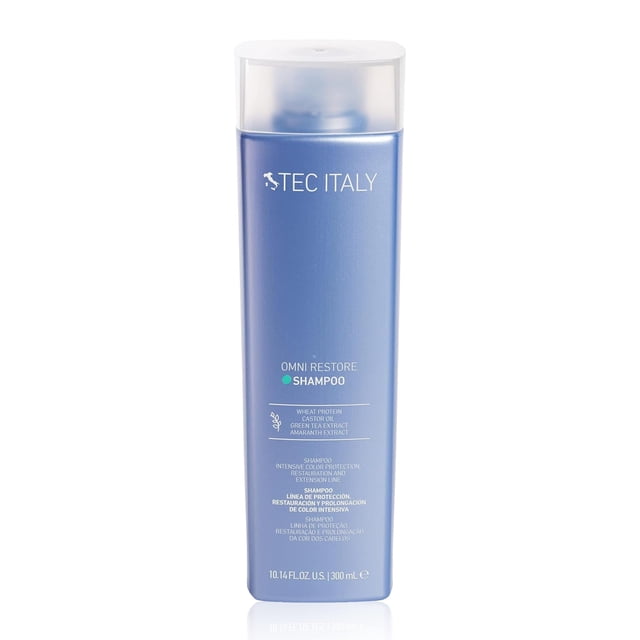 TEC ITALY Omni Restore Shampoo 300 ml | Shampoo para Cabello Teñido y Dañado | Limpieza Suave y Protección del Color | Restauración Intensiva y Reducci&