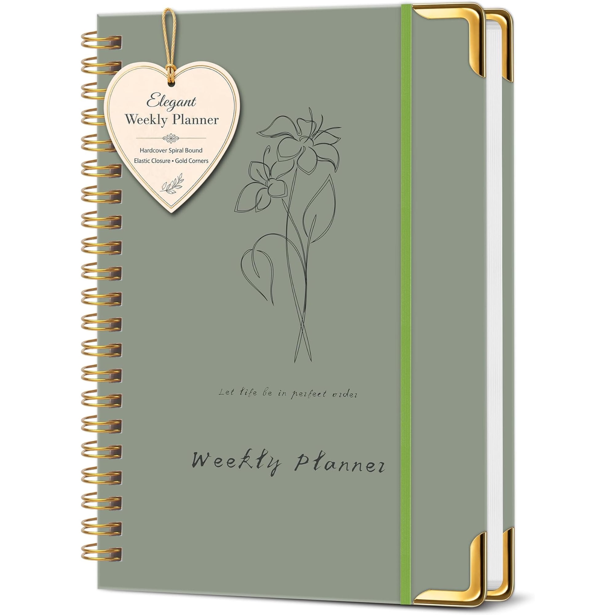 Undated Weekly Planner Weekly Notebook with Habit A5 | 5.7 x 8 Hardcover No-Bleeding Paper Smooth Writing for Office School Boost Productivity
