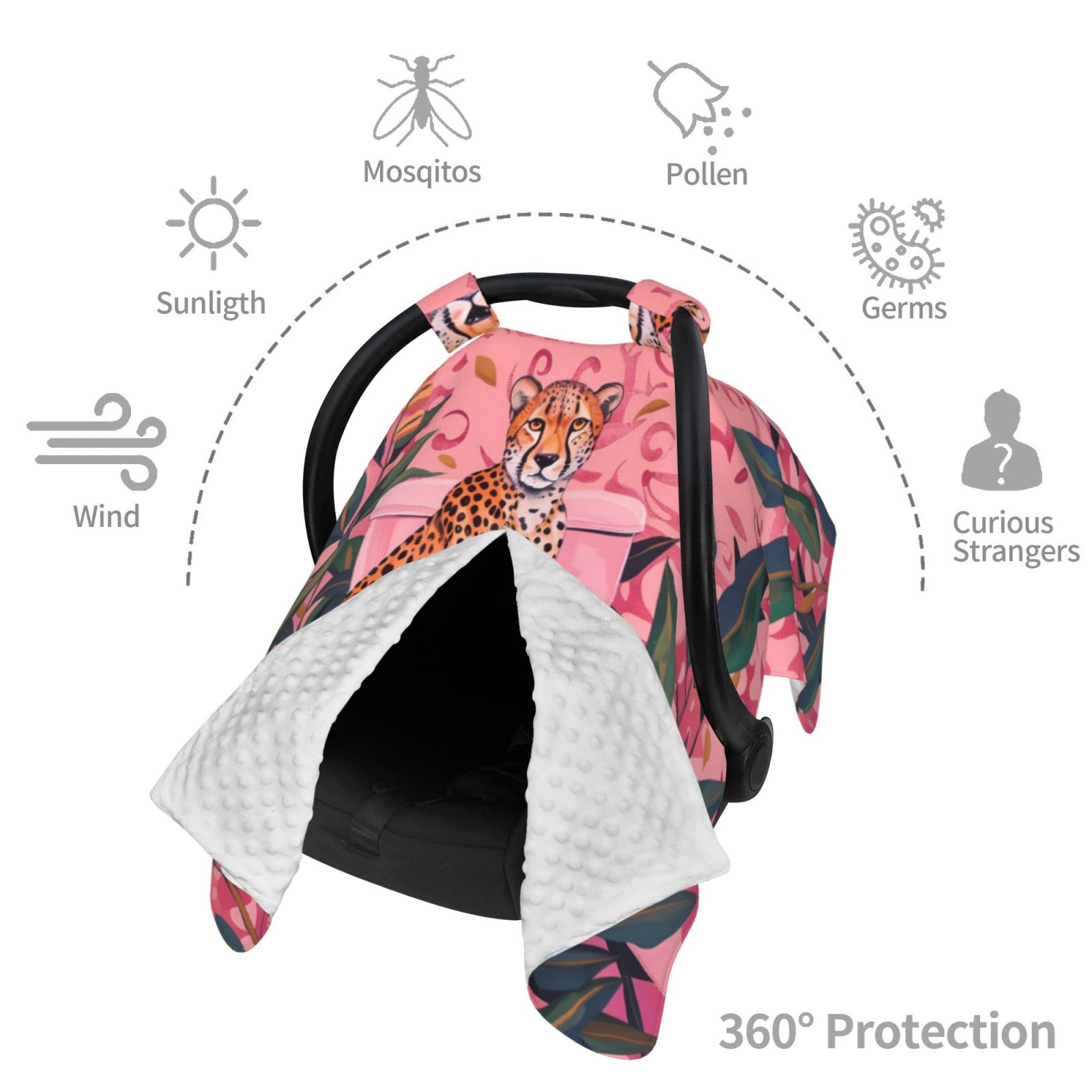 Car Seat Cover Baby - Cheetah On Toilet Humor Art Breathable Infant Car Seat Cover for Baby Carseat, Lightweight Comfort Baby Essentials Must Haves Newborn Stuff for Girl Boy