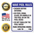 thumbnail image 7 of Florida Wave Pool Rules Sign, Complies With State Of Florida Pool Safety Code, 18x24 Corrugated Plastic, 7 of 7