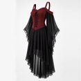 thumbnail image 4 of YuXingFu Gothic Dresses for Women Halloween Mesh Lace Patchwork Suspender Off Shoulder Court Style Dress Red XXXL, 4 of 7