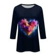 thumbnail image 5 of WTXUE Valentines Tops for Women Love Heart Graphic Tee 3/4 Sleeve Business Casual Tops Summer Tops Breathable Shirts Basic Tops Trendy Tops Loose Fit Blouses Tshirts Grey Xxl, 5 of 5