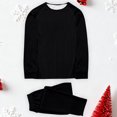 thumbnail image 1 of Conjunto de pijama de manga larga para hombre, blusa de color liso, camisa y pantalones de poliéster, para Navidad, 1 of 5