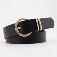 thumbnail image 3 of Hauaitttt Women Leather Belts for Jeans Dresses Fashion Gold Buckle Ladies Belt Leather Belt 48 Click It Belts Belts for Pants Belts for Men Leather Mens Belt Size 30 Belt 38 Vegan Dress Belt Mens, 3 of 3
