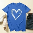 thumbnail image 6 of Felirenzacia Women's and Women's Plus Heart Graphic Short Sleeves Tee Tops, Summer Casual Cotton T Shirt for Big and Tall Women Blue,L, 6 of 6