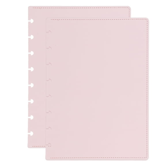 Leather Discbound Notebook Cover, A5 Size Disc Planner Cover for Arc Notebook Happy Planner, Light Pink