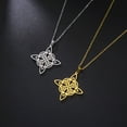 thumbnail image 6 of Witchcraft Witches Knot Necklace 14K Yellow Gold Triquetra Celtics Magic Knot Wicca Golden Silver Color Neck Chains Amulet Jewelry for Women, 6 of 8