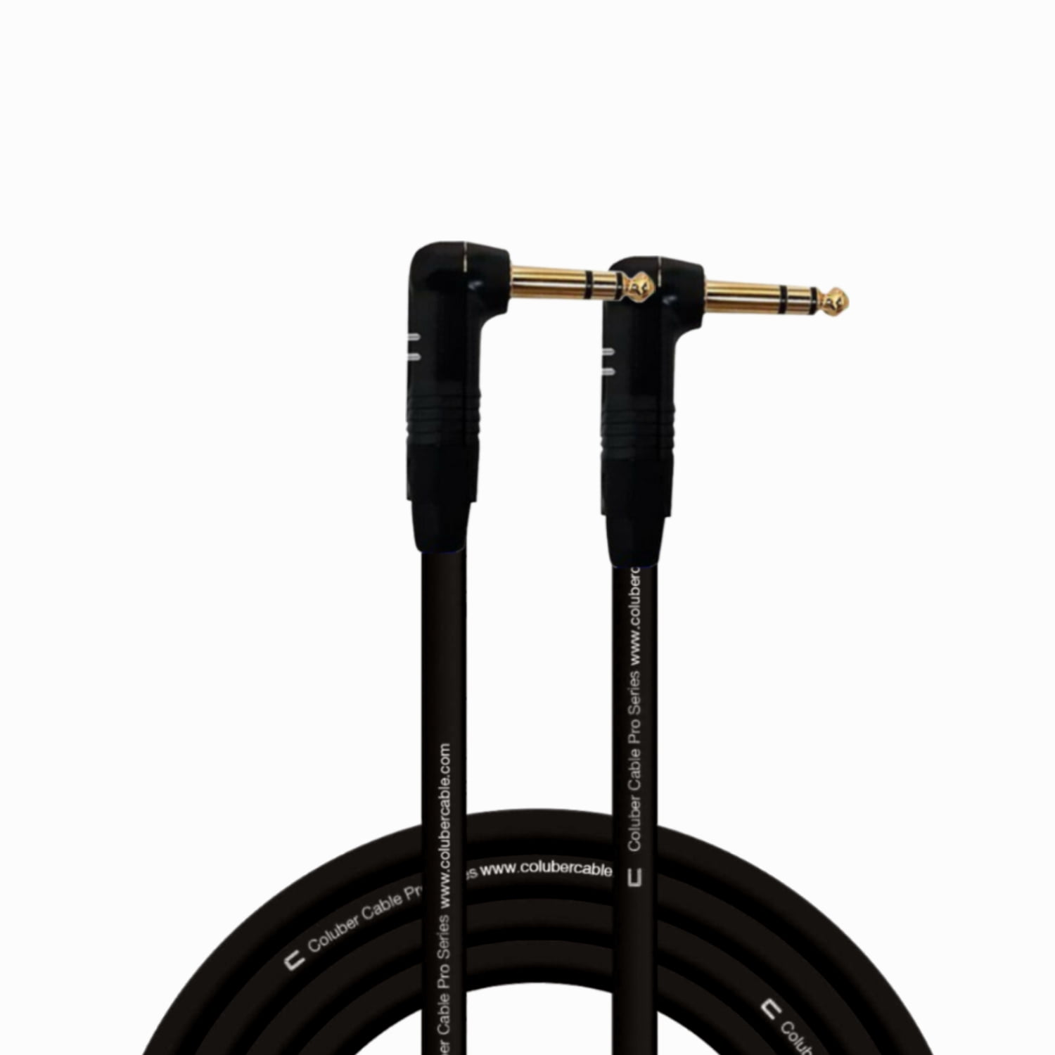Columber Cable Right Angle 1/4" TRS to Right Angle 1/4" TRS Pro Audio