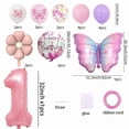 thumbnail image 2 of Set de globos para fiesta Xyawr rosa mariposa 1er cumpleaños, 2 of 7