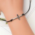 thumbnail image 2 of Pulsera cruzada Cuerda de hilo rojo negro Trenzado Pulsera de regreso a la escuela Pulsera religiosa cristiana Pulseras de amistad con brújula a juego para mujeres, hombres, mejores amigos, alma hermana JM, 2 of 5