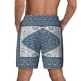thumbnail image 3 of Kdxio Vintage Persian Colored Blue Print Men'S Swim Trunks With Compression Liner 7 Inch Inseam Quick Dry Swim Shorts, 3 of 7
