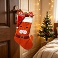 thumbnail image 3 of Tuvgenk Orange Cat Christmas Stocking, 17.7 inch Kitty Xmas Stocking with Santa Hat, Kitten Holiday Decor for Fireplace Mantel Tree Hanging, 3 of 5