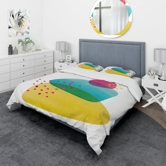 Designart 'Minimal Spots Balance I' Geometric Duvet Cover Set