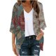 thumbnail image 2 of Cárdigan de manga larga para mujer, blusa informal estampada con bolsillo, abrigo tipo cárdigan para mujer, 2 of 5