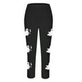 thumbnail image 4 of Bzhegqhd Halloween Printed Pants for Women Glow in Dark Skeleton Leggings High Waisted Party Costume Pants Stretch Joggers Casual Festive Night Out Bottoms Pumpkin Bat Trousers, 4 of 4