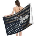 thumbnail image 3 of American Flag with Deer Microfiber Beach Towels Oversized Soft Beach Blanket Absorbent Quick Dry Bath Towels Pool Towels Travel Beach Towels for Kids Adults, 3 of 9