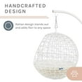 thumbnail image 6 of Sam's Pets NALA 23.5" Hanging Egg Cat Condo, White - Two Soft Cushions, Washable, Cozy, Wicker Design, Sturdy, 6 of 7
