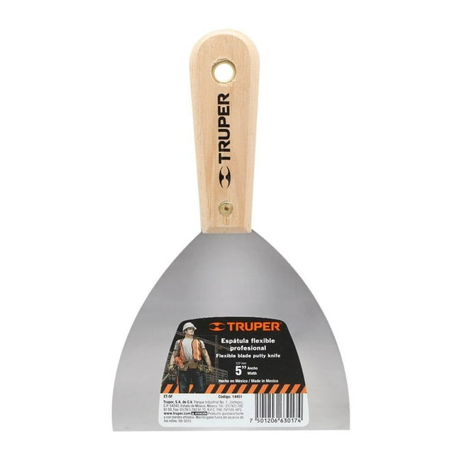 Espátula Flexible Truper Mango de Madera 5 Pulgadas