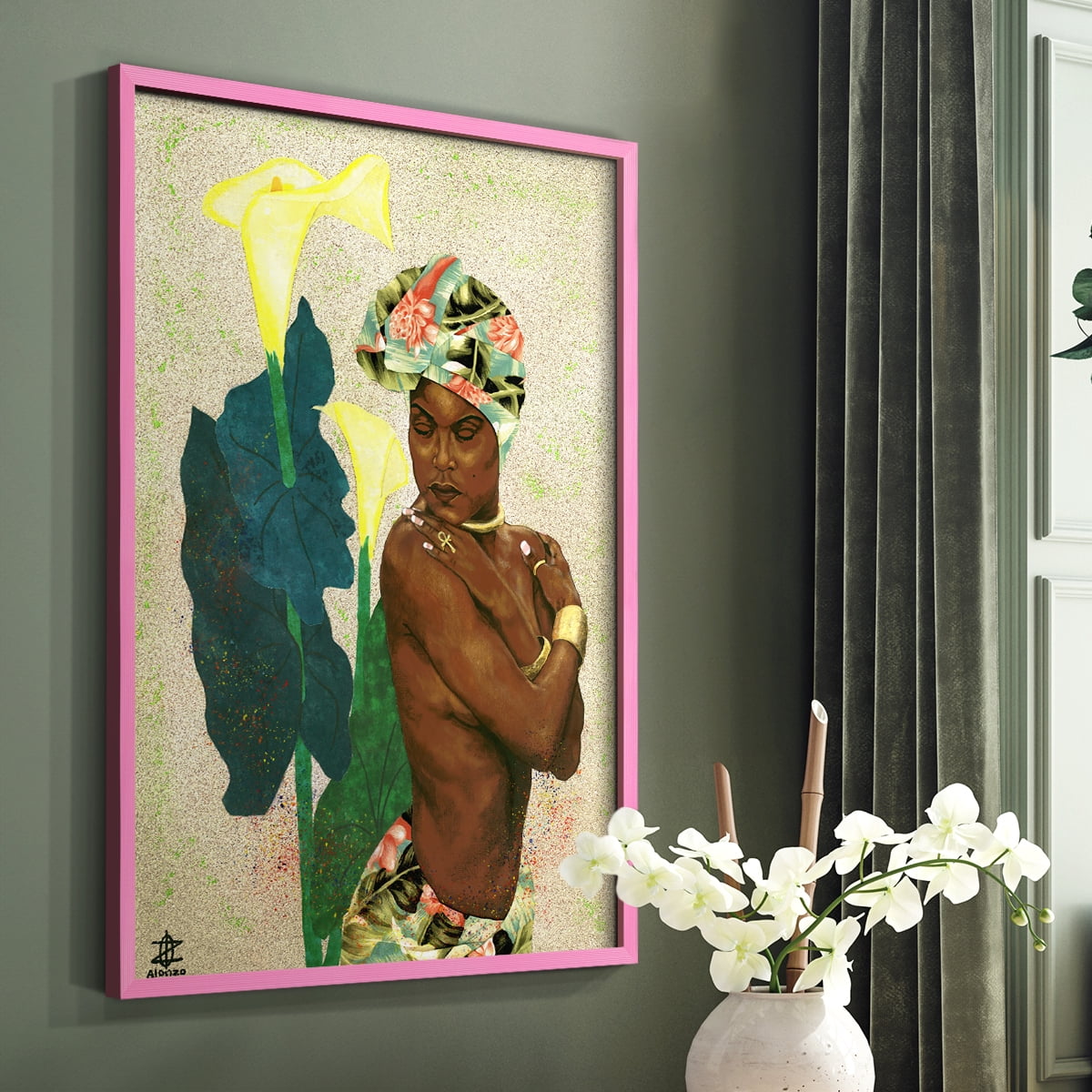 Woman Strong II Framed Print - Solid Wood in Single Picture Frame Solid Wood 2 Framed Print
