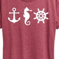 thumbnail image 3 of Instant Message - Nautical Symbols - Women's Short Sleeve Graphic T-Shirt, 3 of 6