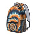 thumbnail image 2 of Orange and Blue Tie Dye Pattern Backpack for School, Cute School Bag with Adjustable Shoulder Straps and Padded Back, 15.3"x11"x6.7", 2 of 5