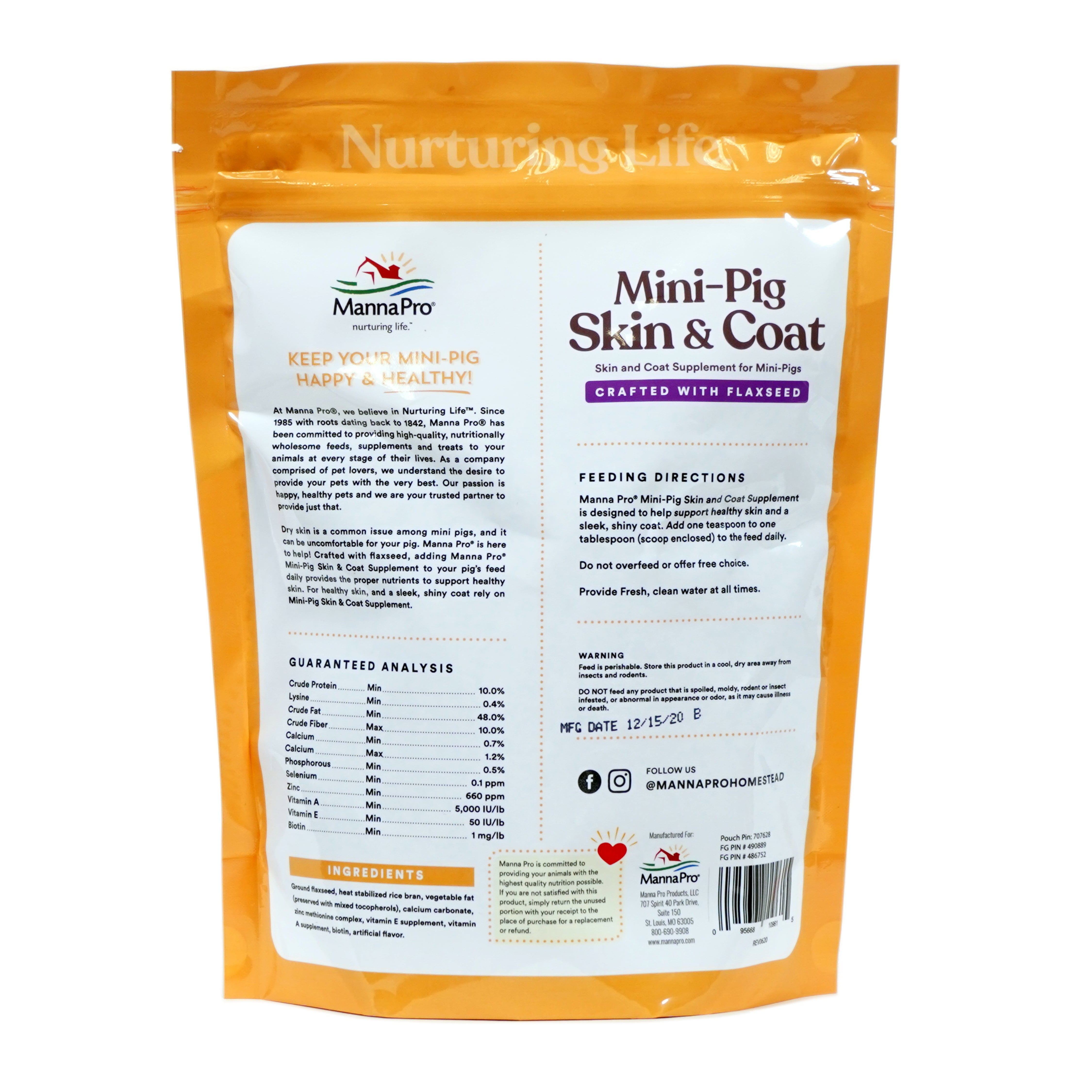 Manna Pro Mini Pig Skin and Coat Supplement, 1 lb 